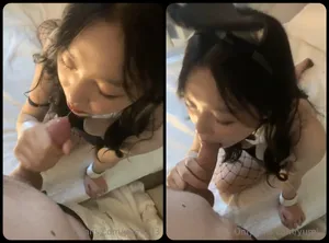 Thỏ con nứng thích liếm cây hàng to